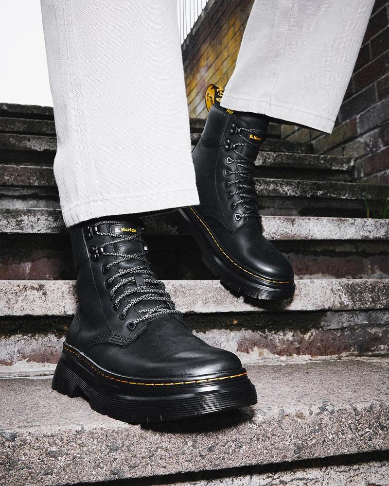 Black Men's Dr Martens Tarik Wyoming Leather Utility Casual Boots | CA 472OKI